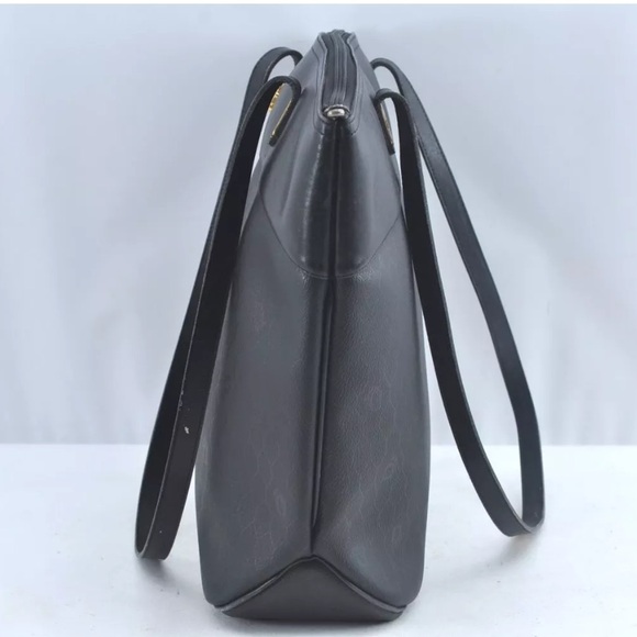 Authentic Christian Dior Honeycomb Shoulder Tote Bag PVC Leather Black - Picture 6 of 13